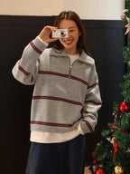 Trendy Stylish Striped Cozy Casual Comfortable Loose Warm Sweater