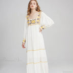 Tunic Dress Cotton Rayon Floral Embroidery