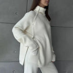 Turtle Collar Zip Sweater