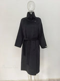 Turtleneck Wool Single-Breasted Overcoat