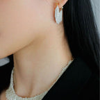 18K Gold Plated Two Tone Sterling Silver Waterfall Earrings