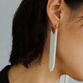 Two Tone 18K Gold Plated Sterling Silver Long Fringe Earrings