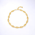 Braided Gold Tone Chain Link Choker Necklace