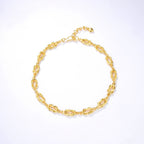 Braided Gold Tone Chain Link Choker Necklace