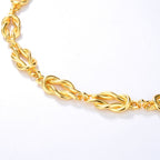 Braided Gold Tone Chain Link Choker Necklace