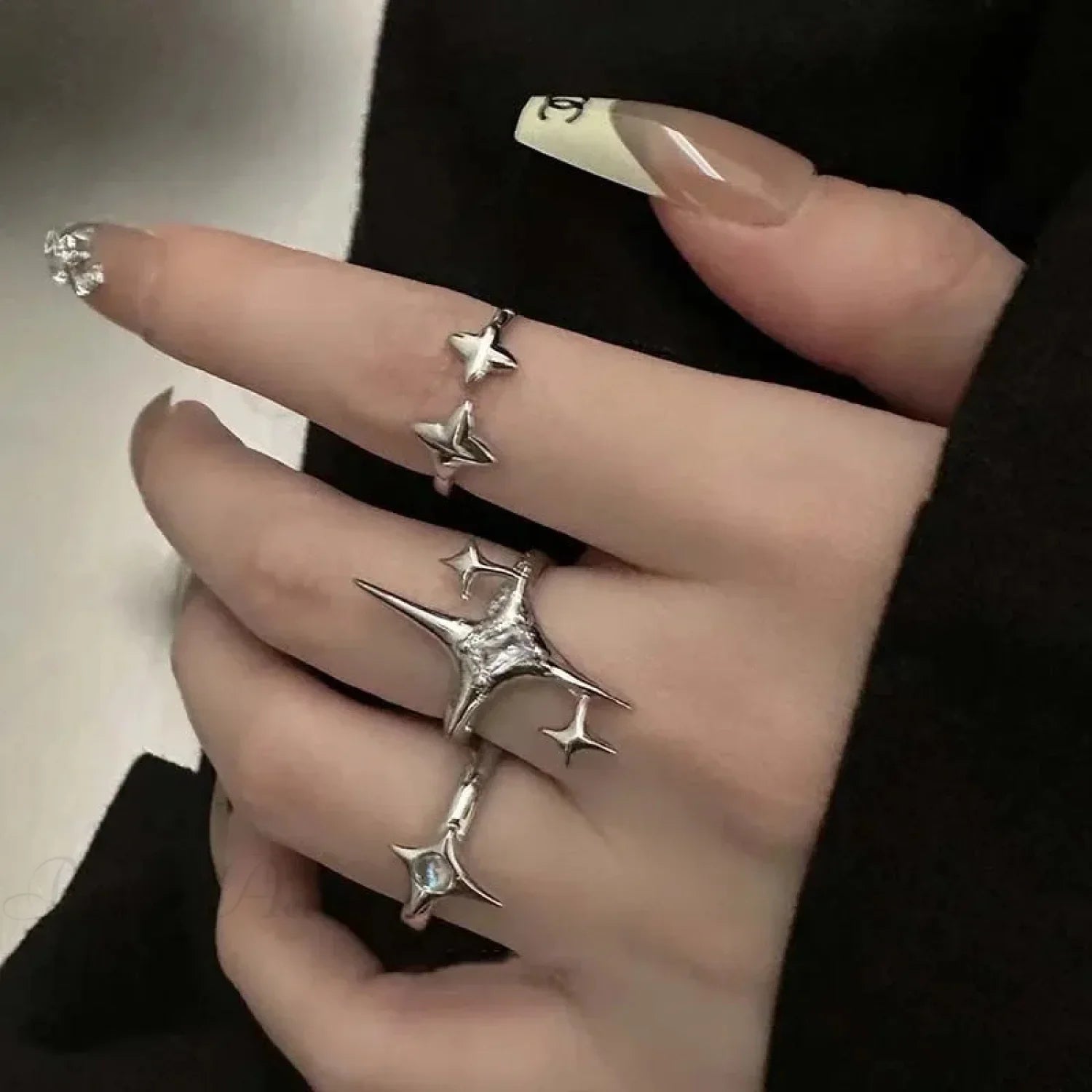 Unpredictable Cross Star Gothic Ring