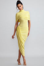 Orlitk Asymmetric Twisted Cape Maxi Dress