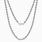 Urban Chic Sterling Silver 1.2MM Twist Rope Chain Necklace