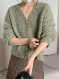 V-neck Cashmere Knit Cardigan