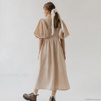 V-Neck Short Sleeve Lace-up Dress