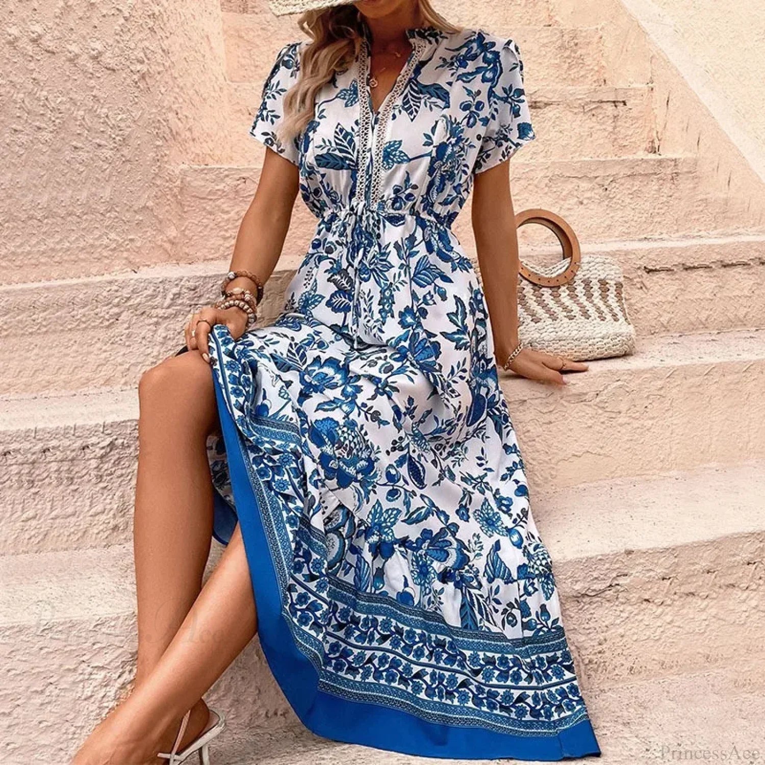 Vacation Style Floral Print Dress