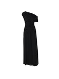 Valencia One-Shoulder Pleated Maxi Dress