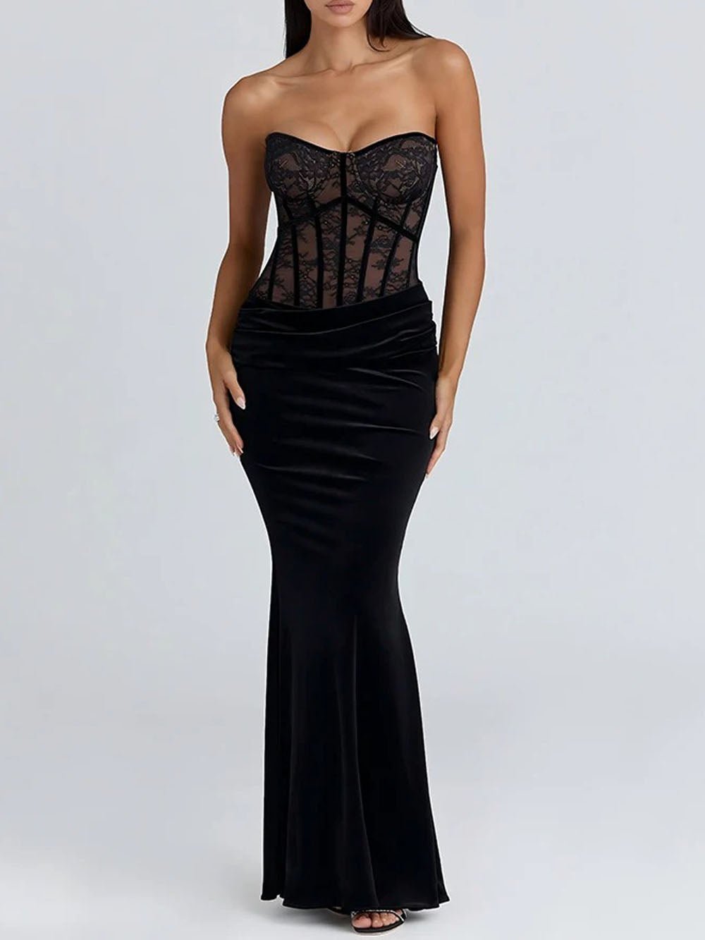 Valentina Lace Corset Maxi Dress