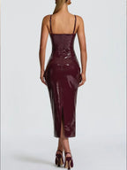 Valentina Strapless Patent Maxi Dress