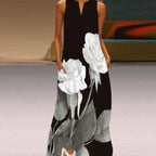 Luz Minimalist María Florales Summer Maxi Dress Chic Silhouette Collection
