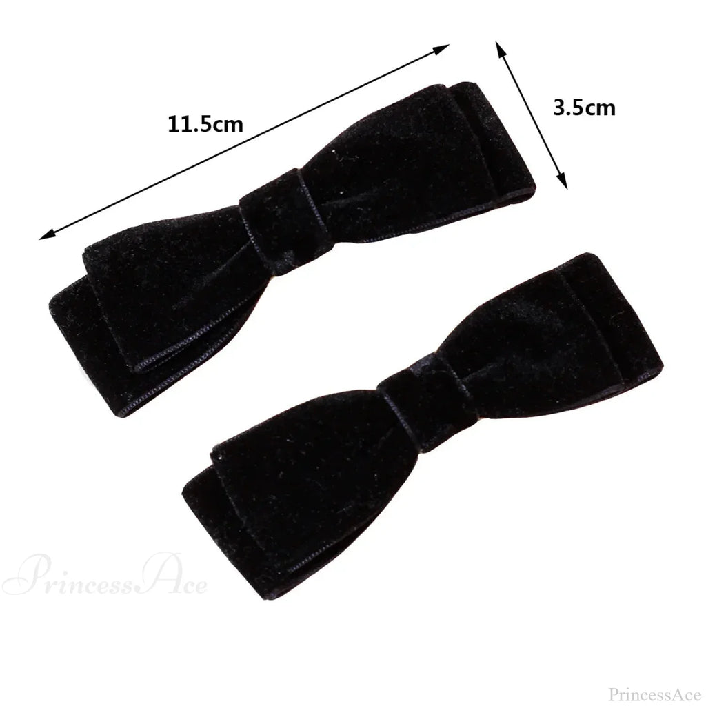 Velvet Black Head Bow Headdress - Hair Accessory