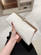 Velvet Fish Hook Rhinestone Decorated Evening Clutch Party Wedding Bag