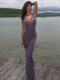 Velvet Perspective Turn-down Collar Vacation Dress