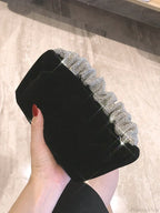 Velvet Rhinestone Formal Evening Clutch Purse