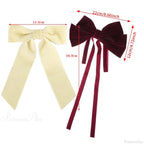 Velvet Temperament Ponytail Black Red Ribbon Hair Accessory