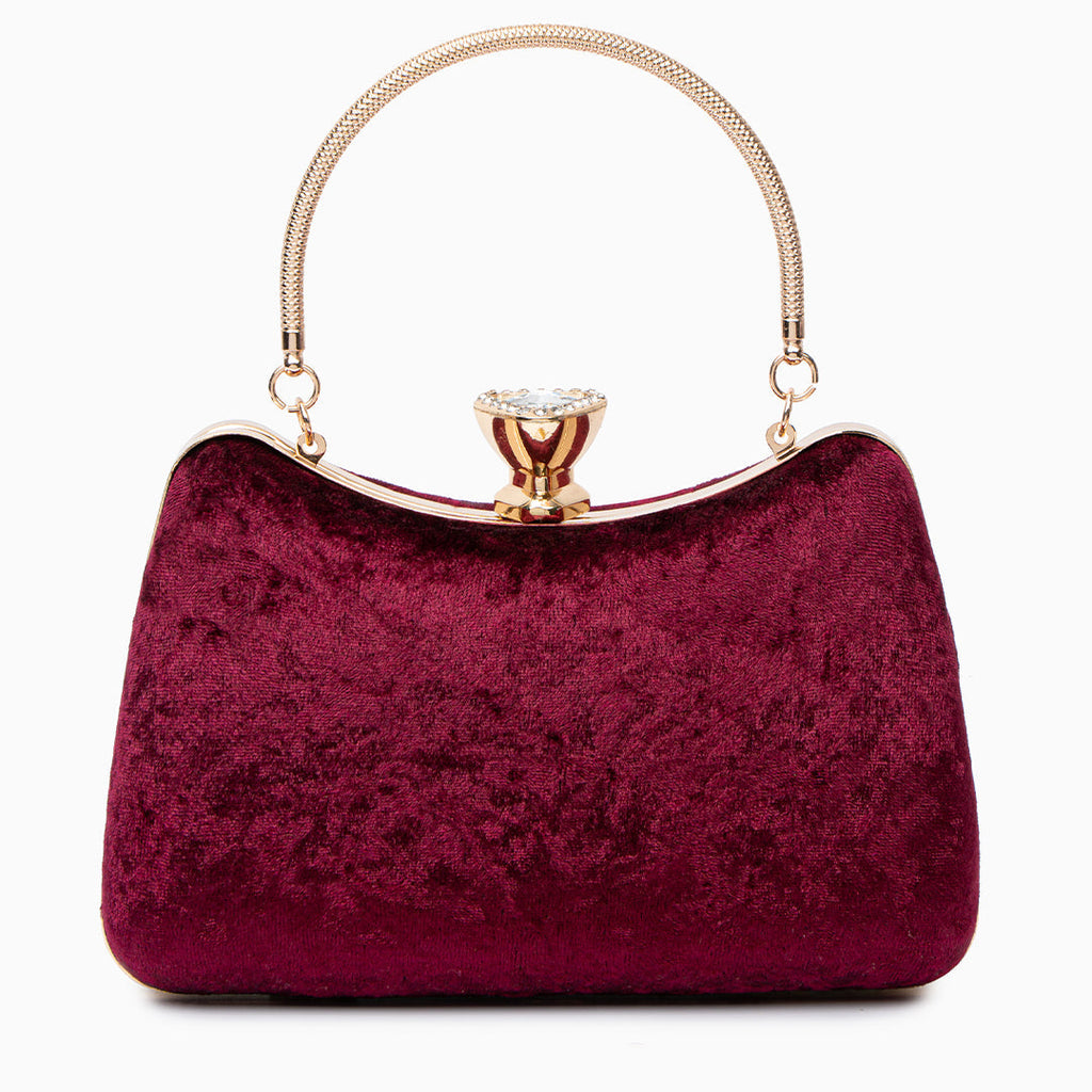 Velvet Clutch Bag with Flask