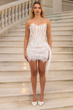 Ivanna Exclusive Strapless Lace Corset Mini Dress Venus Designer Edit