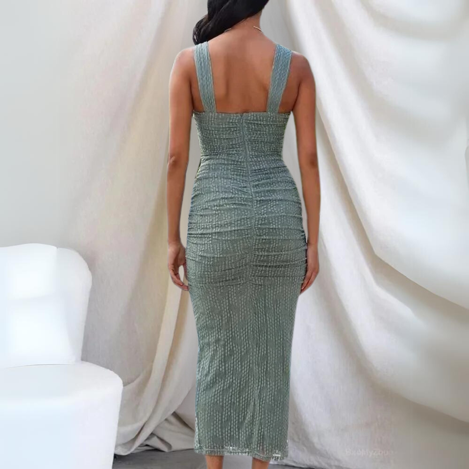 Victoria Luxe Long Fitted Summer Dress Designer Edit