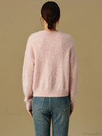 Versatile Round Neck Winter Knitted Cardigan for Women
