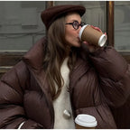 Vintage Brown Oversized Cotton Coat