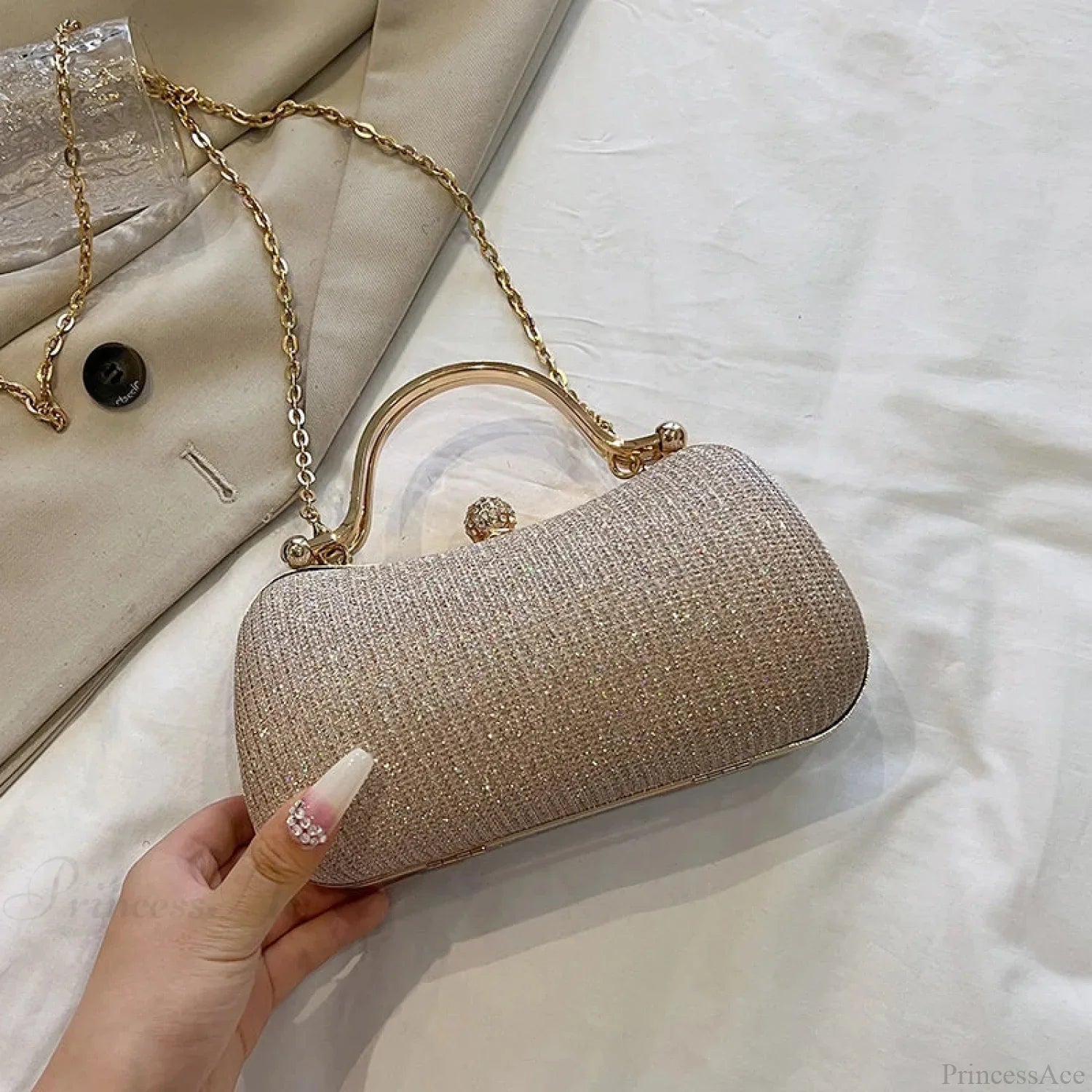 Vintage Chain Evening Shoulder Clutch Bag