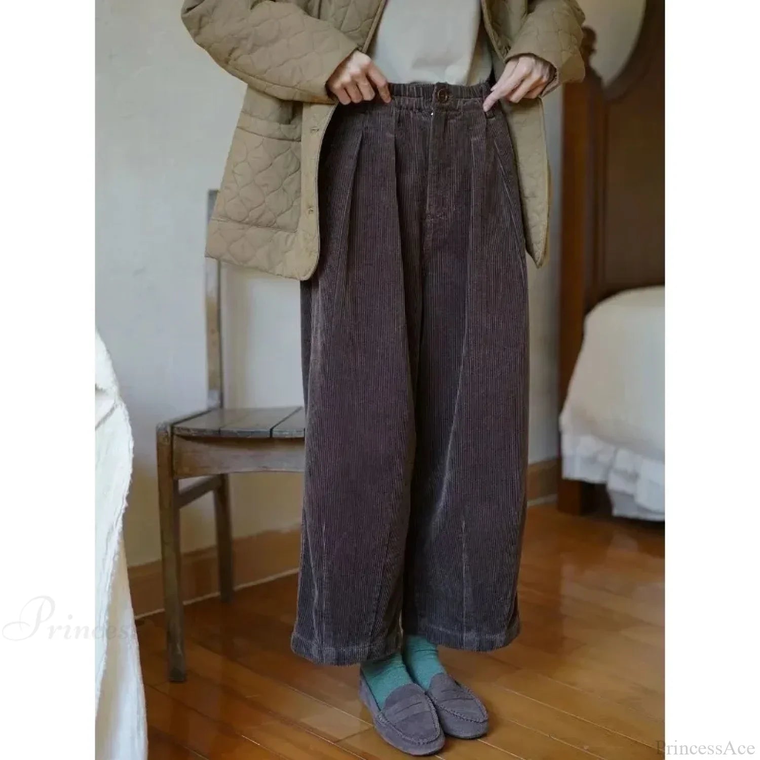 Vintage Corduroy Baggy Pants Winter