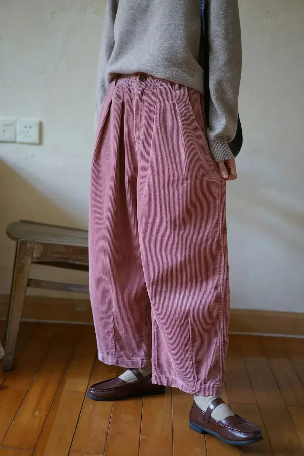 Vintage Corduroy Baggy Pants Winter