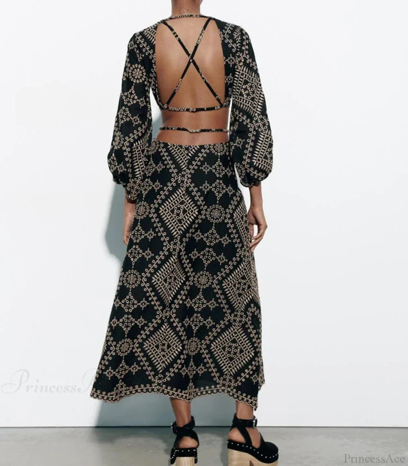 Vintage Ethnic Embroidery Boho Dress