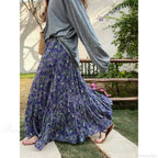 Vintage Floral Skirt for Women 2025 Summer High Waist Y2K