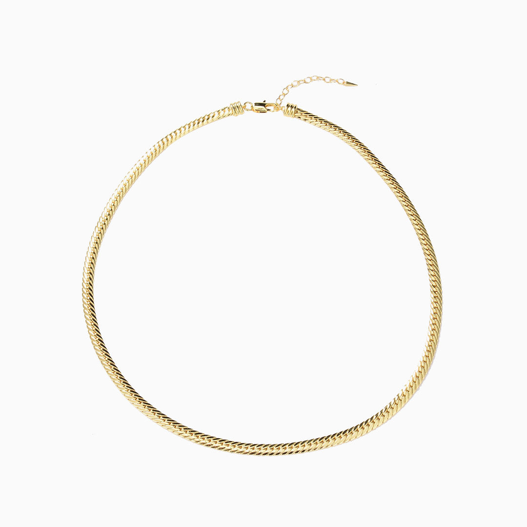 Vintage Gold Snake Chain Choker Necklace