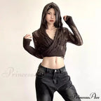 Vintage Gothic Dark Hooded Stylish Elegant Classic Trendy Unique Crop Top