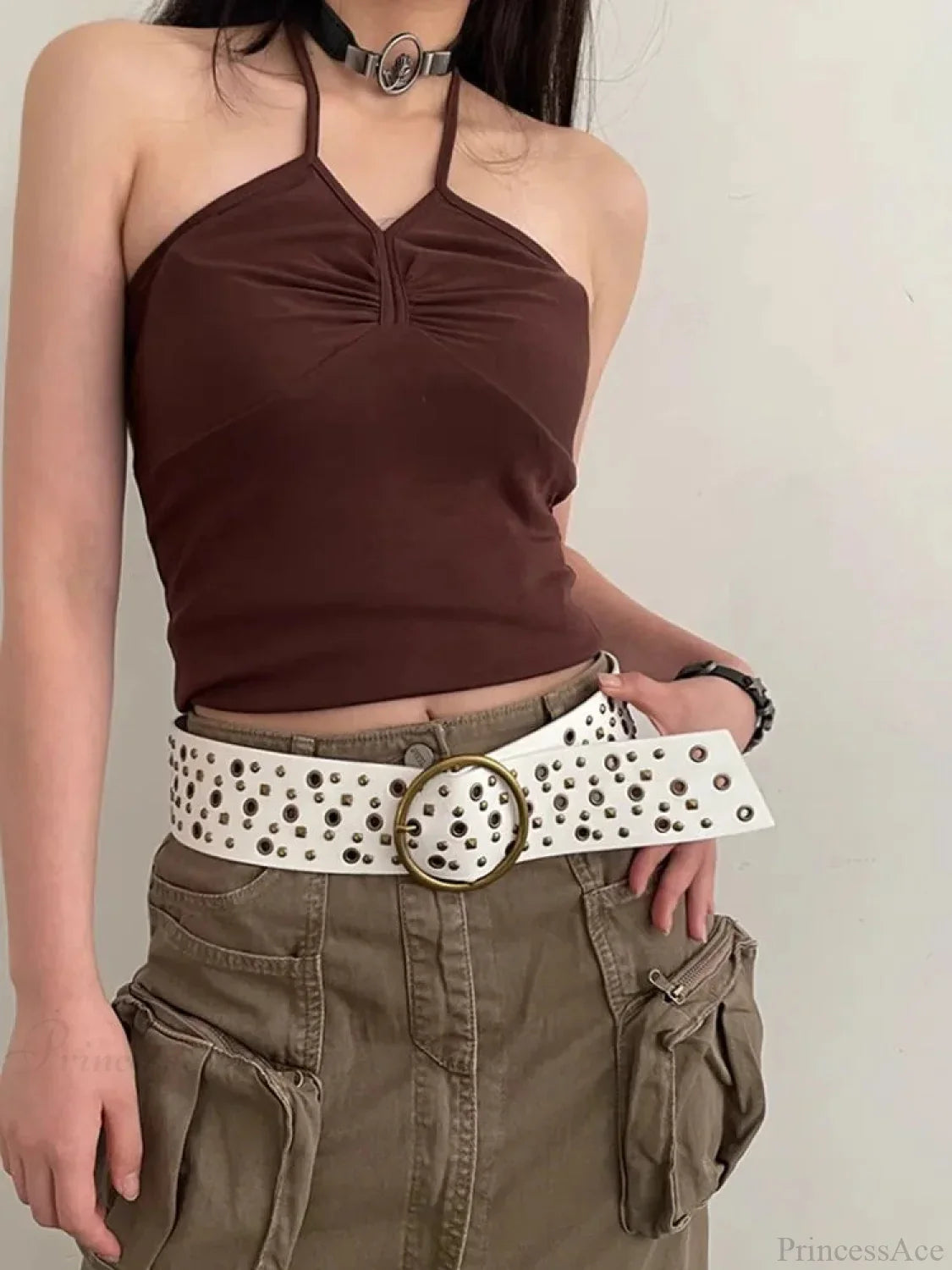 Vintage Gothic Rivet Broad Belt