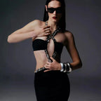 Vintage Gothic Strapless Bodycon Beaded Prom Dress