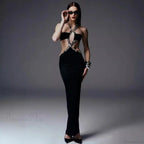 Vintage Gothic Strapless Bodycon Beaded Prom Dress