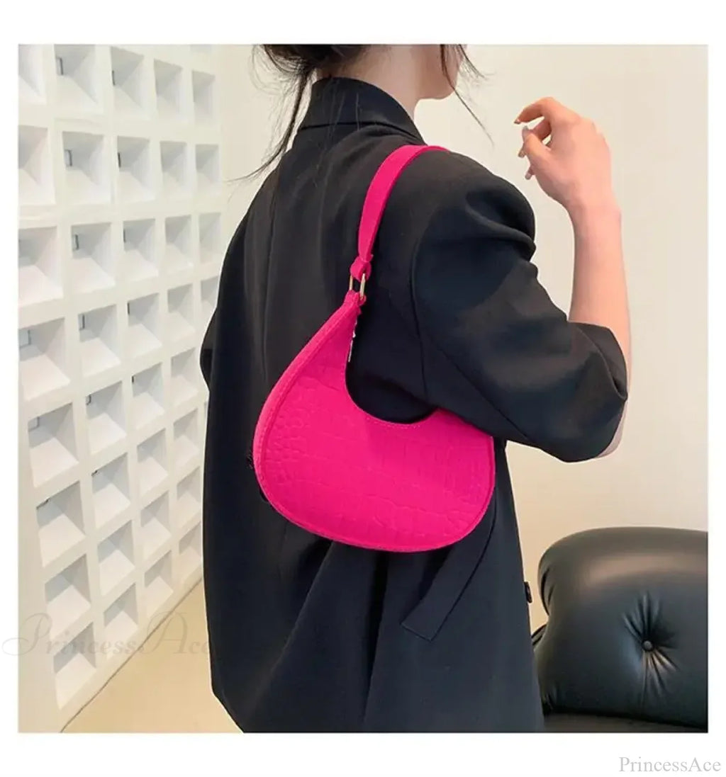 Vintage Korean Solid Dumpling Underarm Bag