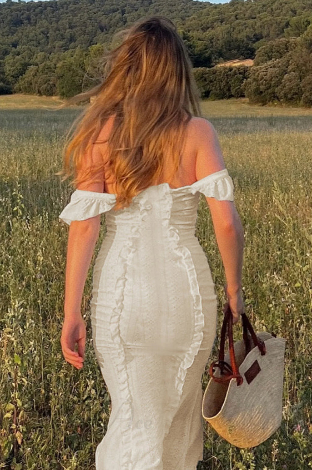 Vintage Lace Off-Shoulder Strap Party Dress