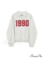 Vintage Lapel Long Sleeve Hoody Pullovers