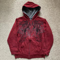 Vintage Skull Wing Zip Up Hoodie