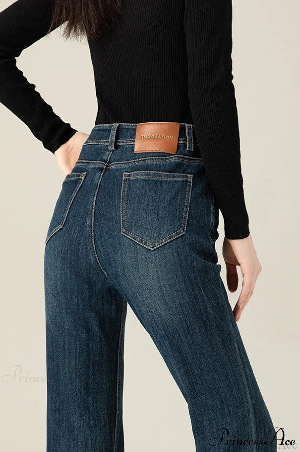 Vintage Solid Color Stretchy Bootcut Jeans