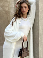 Vintage Solid Fluffy Warm Oversized Cardigan