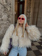 Vintage Solid Plush Fluffy Short Coat