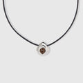 Sterling Silver Plated Vintage Serpentine Pendant Leather Necklace