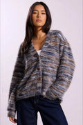 Vintage Stripe V-neck Knit Cardigan