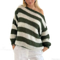 Vintage Striped Boat Neck Sweater