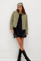 Vintage Urban Casual Quilted Stand-Collar Coat